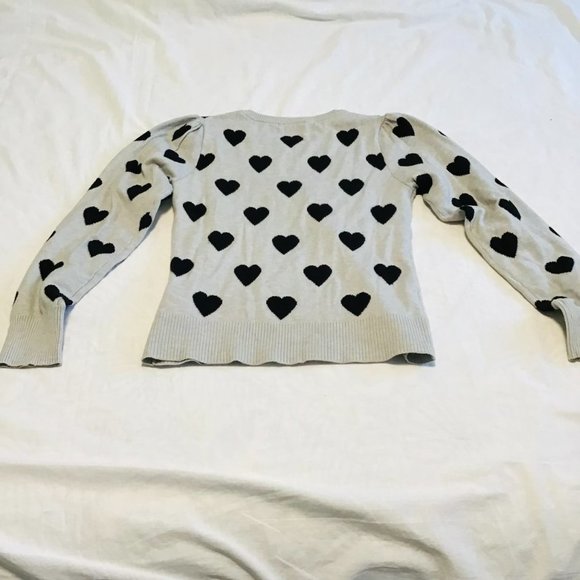 KAILY K Gray Viscose Blend Sweater with Heart Pattern - Picture 4 of 9